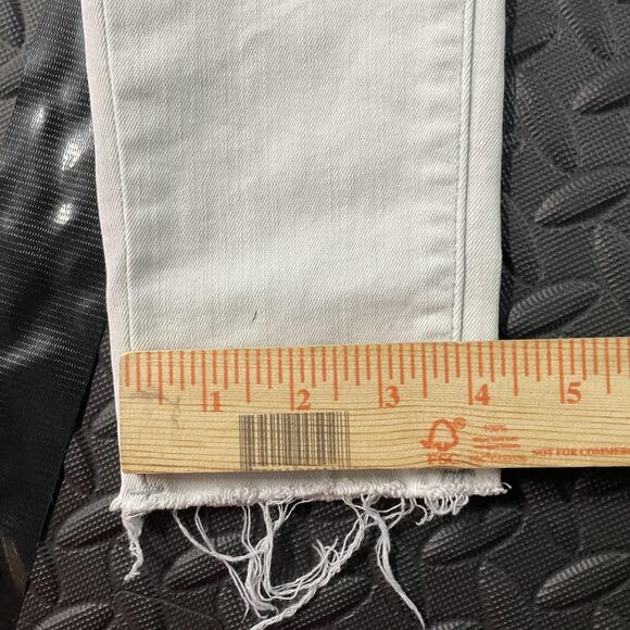 Levi's Jeans Womens 26 Light Gray 710 Super Skinny Raw Fringe Hem Stretch Denim - Picture 7 of 9